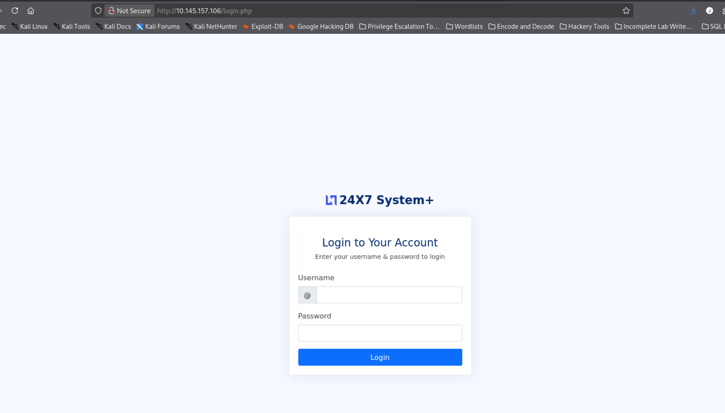 login.php interface